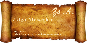 Zsiga Alexandra névjegykártya